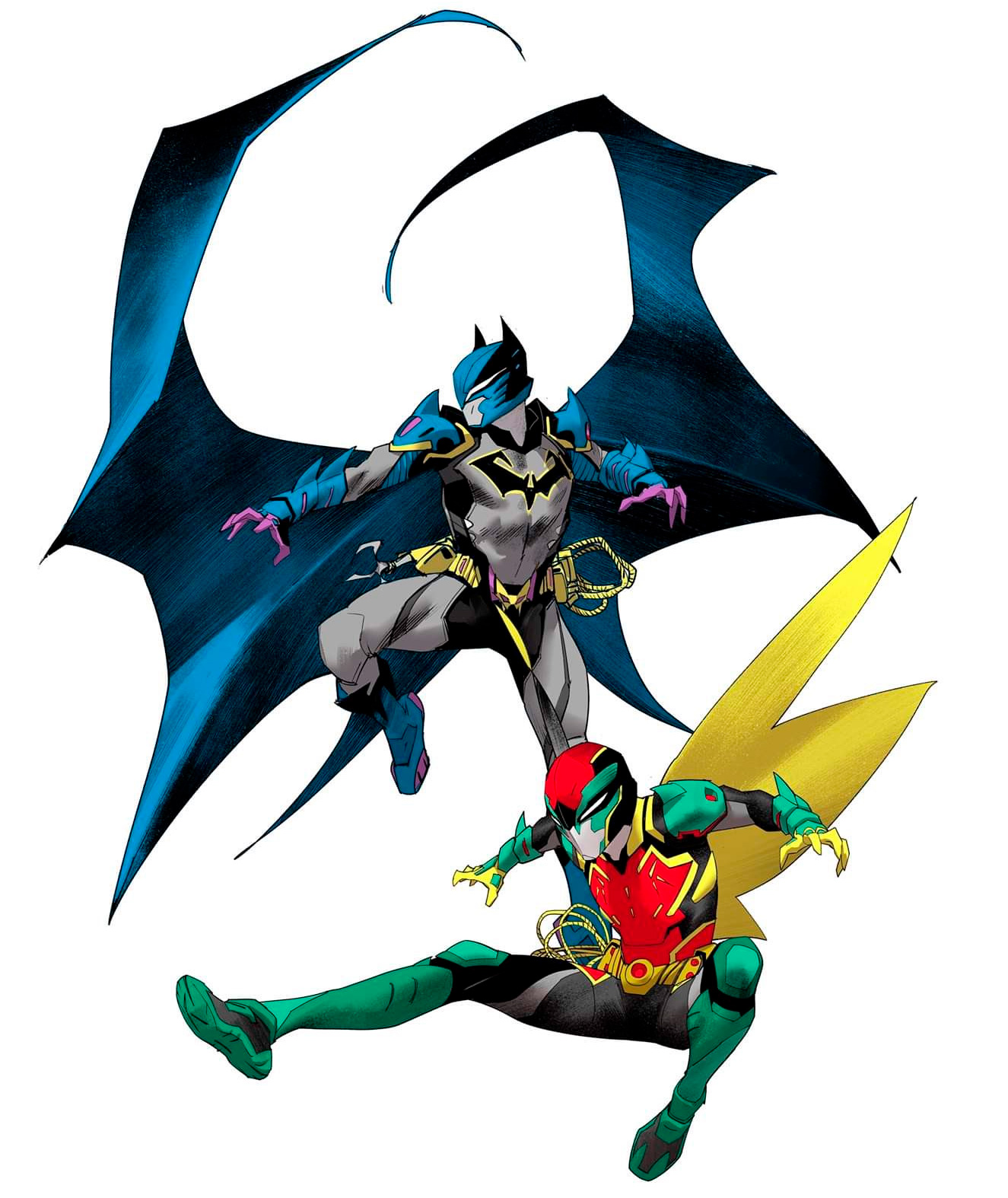 Batman e Robin versão Power Rangers