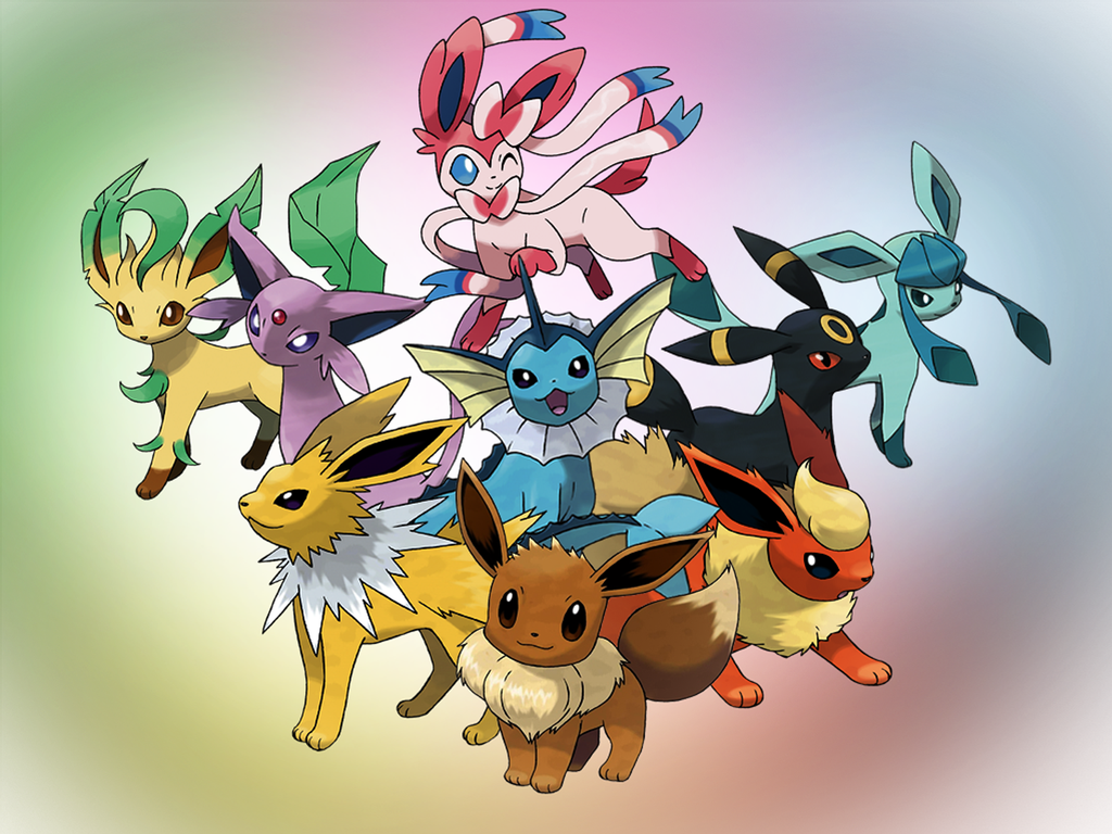 TODAS AS EVOLUÇÕES DO EEVEE DE POKEMON #pokemon #eevee #eeveelution #a